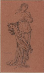 Figure féminine portant un bol, étude pour 